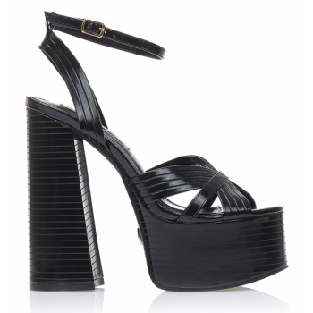 πέδιλα μαύρα λουστρίνι με φιάπα και σε προσφορά