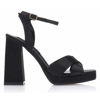 πέδιλα μαύρα σατέν με χιαστί φάσα μαυρο σε προσφορά