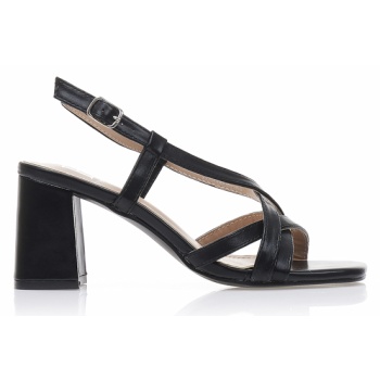 πέδιλα μαύρα δερματίνη με χιαστί σε προσφορά