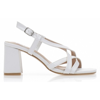 πέδιλα λευκά δερματίνη με χιαστί σε προσφορά