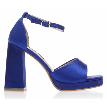πέδιλα μπλε σατέν με φιάπα μπλε σε προσφορά