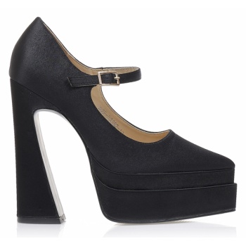 γοβες μαύρες σατέν με φιάπα μαυρο σε προσφορά