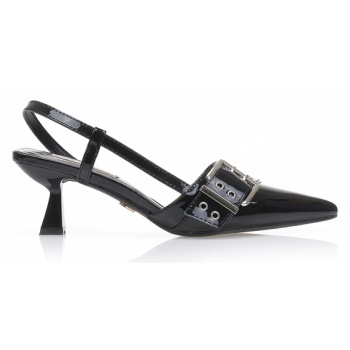 γόβες mules μαύρες λουστρίνι με σε προσφορά