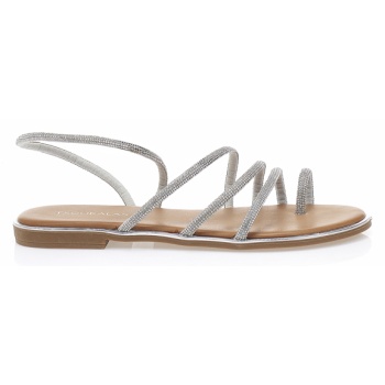σανδάλια ασημί λουστρίνι με πολλαπλά σε προσφορά