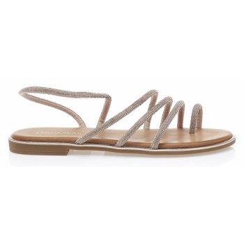 σανδάλια μπρονζέ λουστρίνι με πολλαπλά σε προσφορά