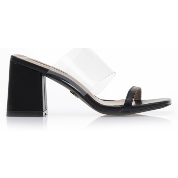 mules μαύρα δερματίνη με διαφάνεια μαυρο σε προσφορά