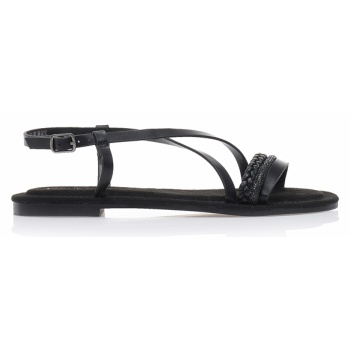 σανδάλια μαύρα δερματίνη με σχέδιο σε προσφορά