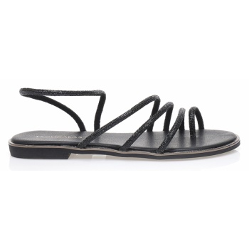 σανδάλια μαύρα λουστρίνι με πολλαπλά σε προσφορά