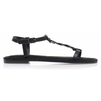 σανδάλια μαύρα δερματίνη με ιδιαίτερη σε προσφορά