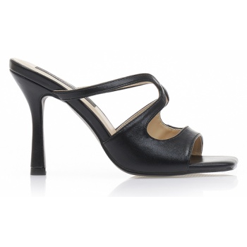 mules μαύρα δερματίνη με ιδιαίτερο