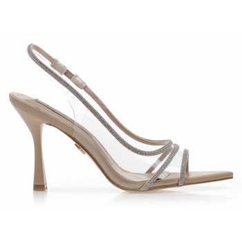 πέδιλα mules nude δερματίνη με σε προσφορά