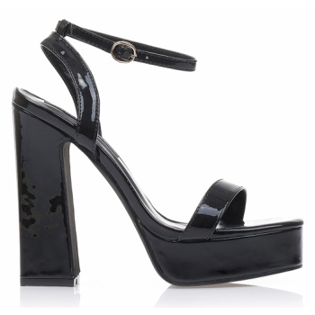 πέδιλα μαύρα λουστρίνι με φιάπα μαυρο σε προσφορά