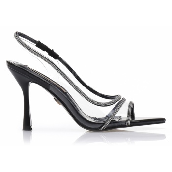 πέδιλα mules μαύρα δερματίνη με σε προσφορά