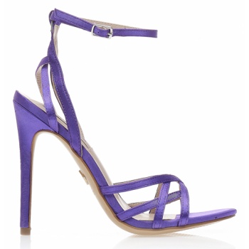 πέδιλα μωβ σατέν με πολλαπλά λουράκια σε προσφορά