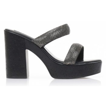 mules μαύρα δερματίνη από στρας με σε προσφορά