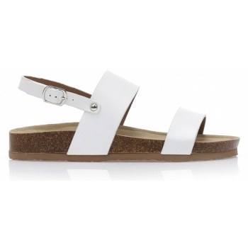 σανδάλια λευκά δερματίνη με λουράκι σε προσφορά