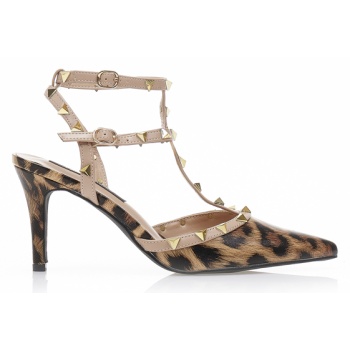 γόβες animal print σουέτ με χρυσά σε προσφορά