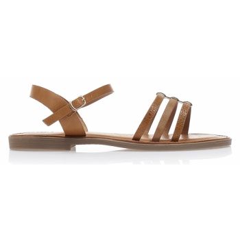 σανδάλια κάμελ δερματίνη με anmal print σε προσφορά