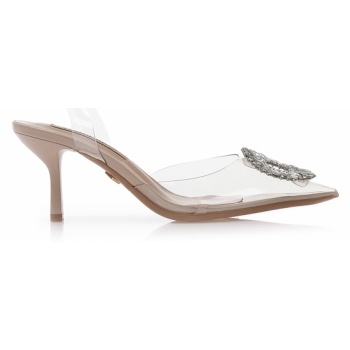 γόβες nude λουστρίνι με διαφάνεια και σε προσφορά