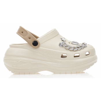 παντόφλες σαμπό μπεζ και πούρο λάστιχο σε προσφορά