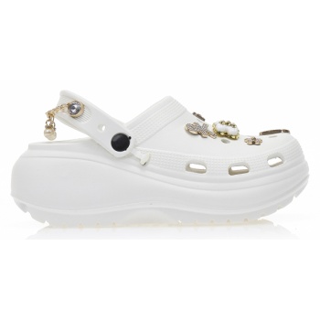 παντόφλες σαμπό λευκές λάστιχο με σε προσφορά