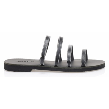 χειροποίητα σανδάλια μαύρα δερματίνη με σε προσφορά