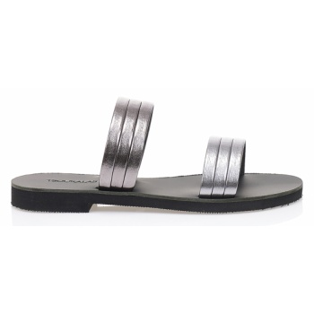 σανδάλια χειροποίητα δερματίνη ανθρακί σε προσφορά