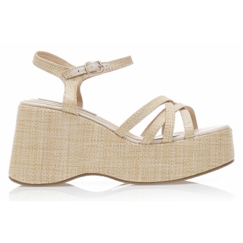 πλατφόρμες μπεζ δερματίνη με πολλαπλά σε προσφορά