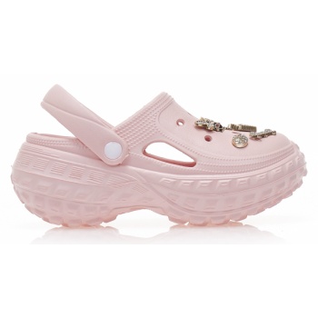 παντόφλες σαμπό ροζ λάστιχο με χρυσά σε προσφορά