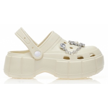 παντόφλες σαμπό μπεζ λάστιχο με σε προσφορά