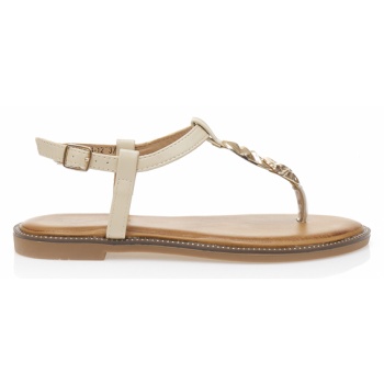 σανδάλια μπεζ δερματίνη με ιδιαίτερη σε προσφορά