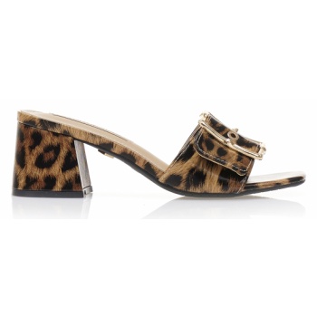 mules animal print δερματίνη με χρυσή σε προσφορά