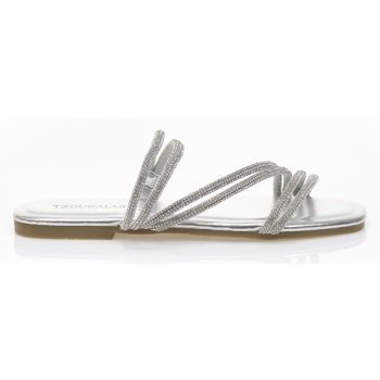 σανδάλια ασημί δερματίνη με πολλαπλά σε προσφορά