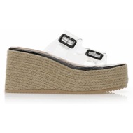  εσπαντρίγιες πλατφόρμες μαύρες δερματίνη με διαφάνεια μαυρο