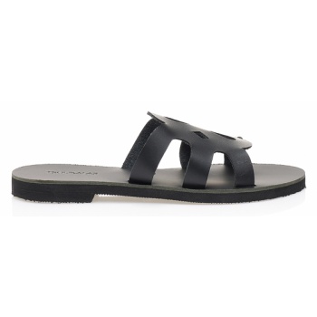 χειροποίητα σανδάλια μαύρα δερματίνη με σε προσφορά