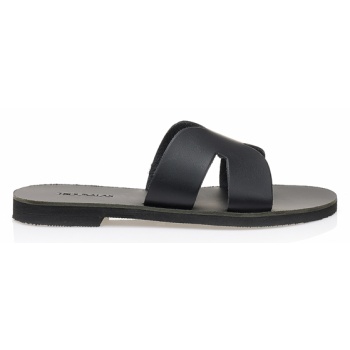 χειροποίητα σανδάλια μαύρα δερματίνη με σε προσφορά