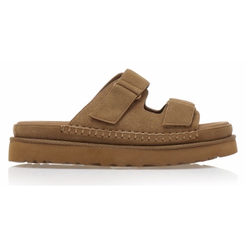 flatforms κάμελ σουέτ με διπλή σε προσφορά