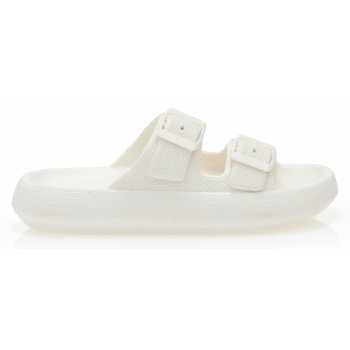 παντόφλες λευκές λάστιχο με ρυθμιζόμενη σε προσφορά