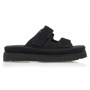 flatforms μαύρα σουέτ με διπλή σε προσφορά