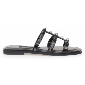 σανδάλια μαύρα δερματίνη με τρουκς μαυρο σε προσφορά