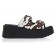 flatforms λευκά με καφέ ...