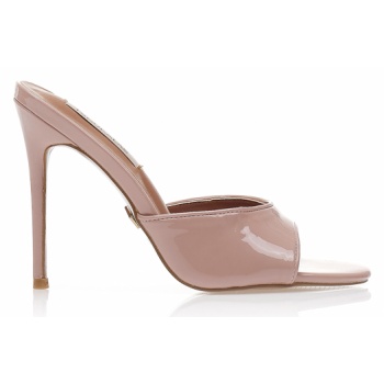 mules nude λουστρίνι με λεπτό τακούνι σε προσφορά