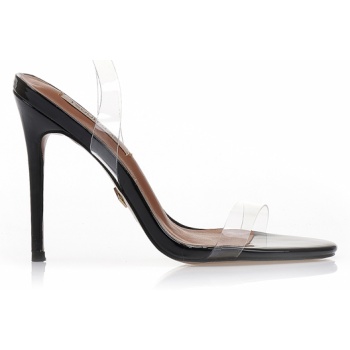 mules μαύρα λουστρίνι με διαφάνειες σε προσφορά