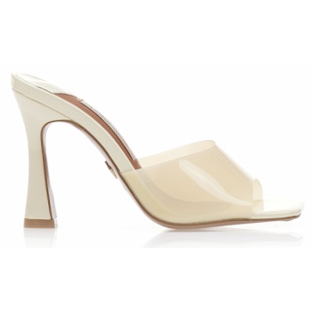 mules εκρού λουστρίνι με διαφάνεια εκρου σε προσφορά