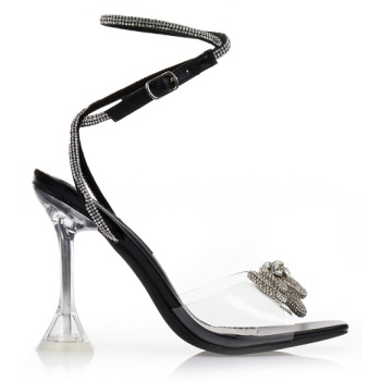 πέδιλα μαύρα δερματίνη με διακοσμητικό σε προσφορά