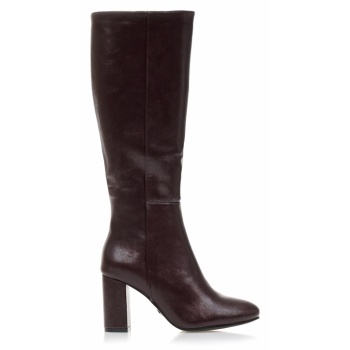 μπότες μπορντό δερματίνη με στρογγυλό σε προσφορά