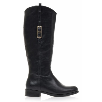 μπότες μαύρες δερματίνη με χρυσή σε προσφορά