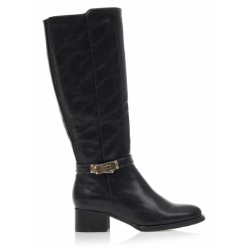 μπότες μαύρες δερματίνη με χρυσή σε προσφορά