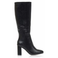  μπότες μαύρες δερματίνη με στρογγυλό τελείωμα μαυρο