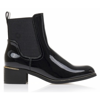 μποτάκια μαύρα λουστρίνι με χρυση σε προσφορά